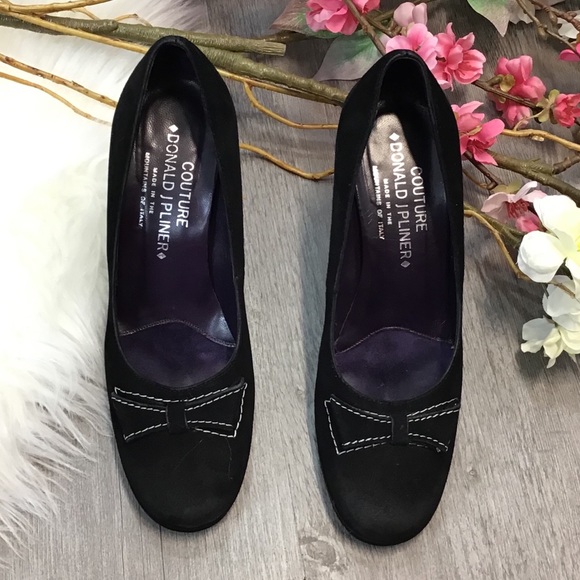 Donald J Pliner Couture Dame Suede Bow Heels - Picture 2 of 5